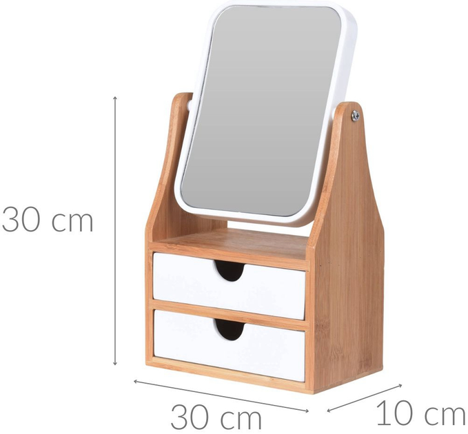 Komoda na kosztowności i kosmetyki z lusterkiem Home Styling Collection Beżowo-Biała (8719202913323) - obraz 5