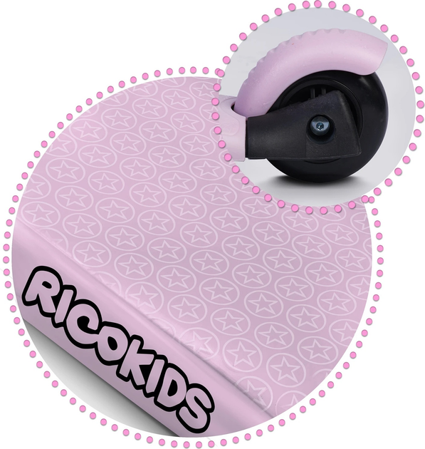 Hulajnoga dziecięca RICOKIDS Cubi trójkołowa Różowa (5903890611699) - obraz 10