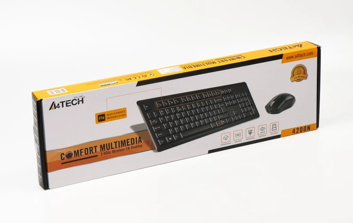 Комплект клавиатура+мышка A4Tech 4200N (GR-92+G3-200N) беспроводной V-Track, черный - изображение 7