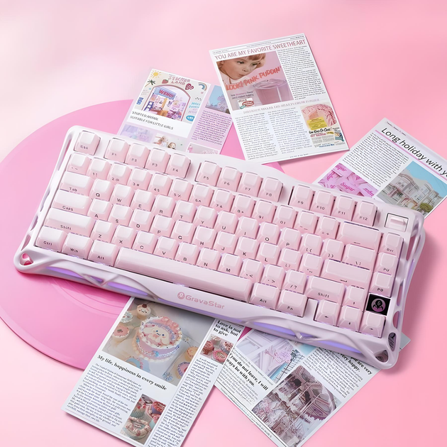 Клавіатура GRAVASTAR Mercury K1 Special Edition із комбінованим підключенням - Sakura Pink - зображення 7
