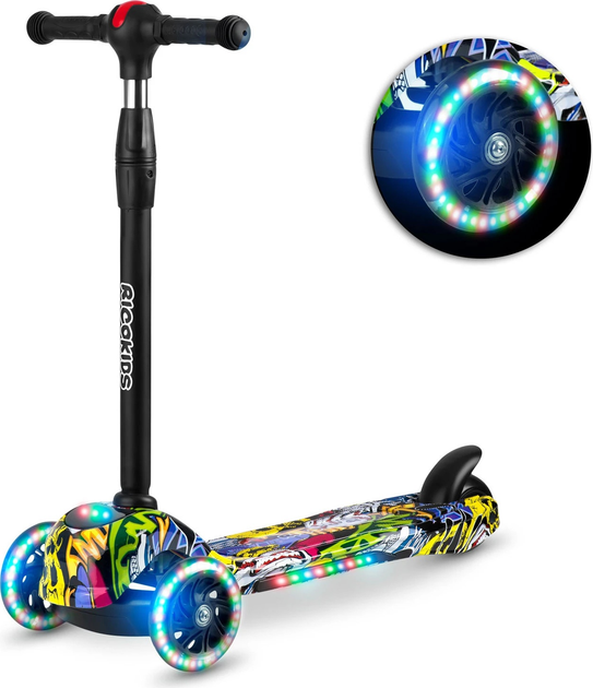 Hulajnoga dziecięca RICOKIDS Piko trójkołowa Czarna (5903890605377) - obraz 5