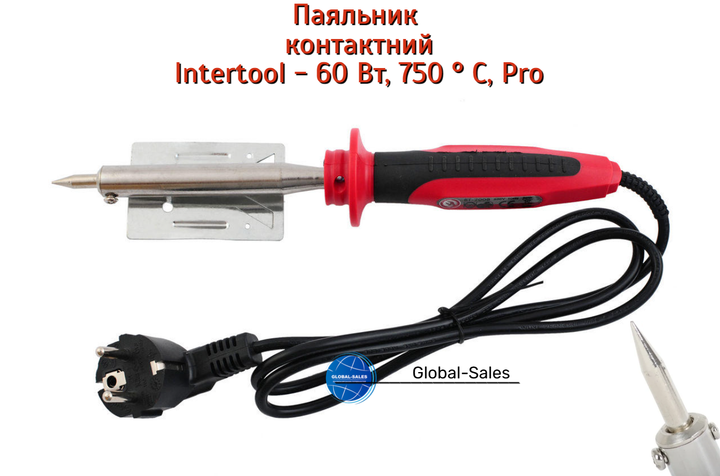 Паяльник контактний Intertool 60 Вт 750 ° C Pro (RT-2006) - Фото 1 Паяльник контактний Intertool 60 Вт 750 ° C Pro (RT-2006) - зображення 1
