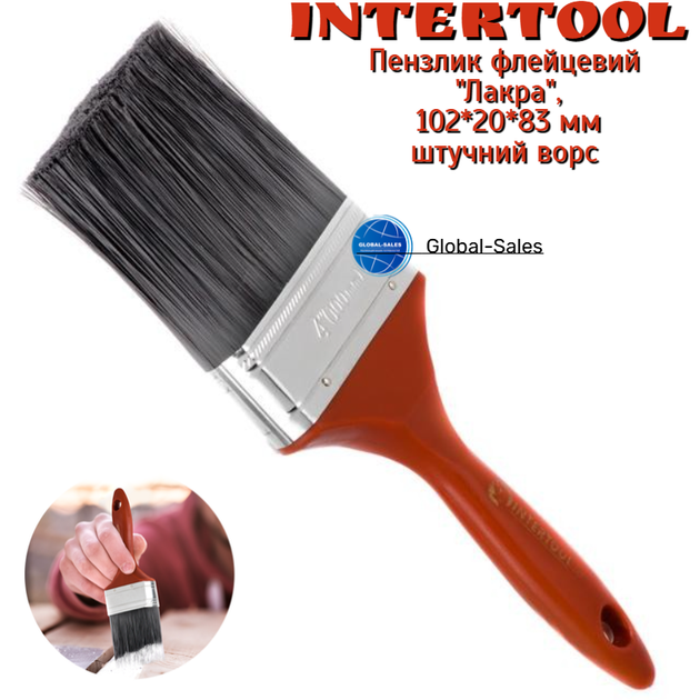 Кисть Intertool лакра 4" (KT-1502) - Фото 1 Кисть Intertool лакра 4" (KT-1502) - изображение 1