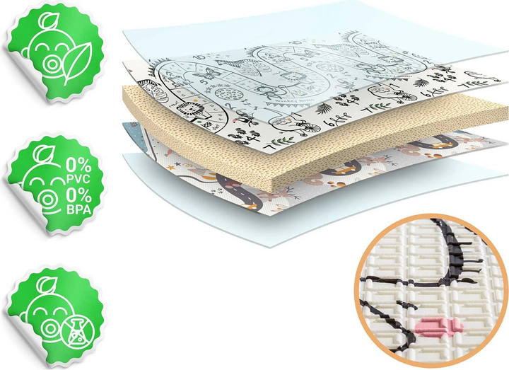 Mata piankowa edukacyjna Nukido składana 200 x 180 x 1 cm Góry (NK-340) (5903890609030) - obraz 11