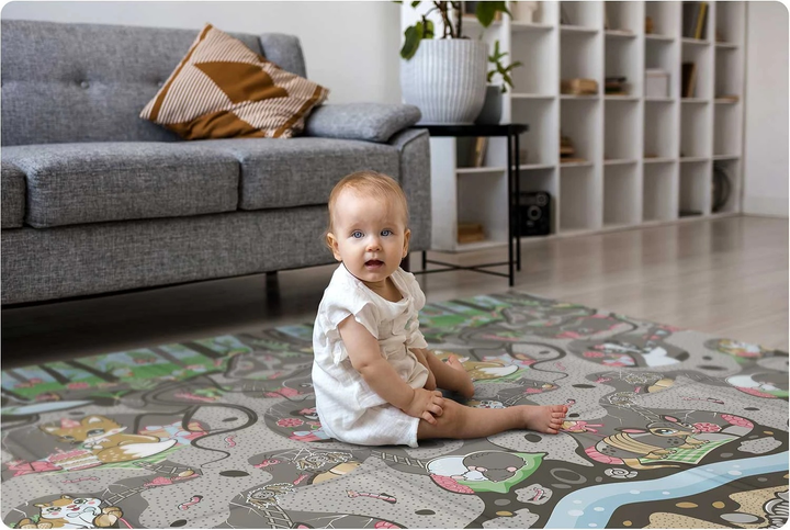 Mata piankowa edukacyjna Nukido składana 200 x 180 x 1 cm Ziemia-Pociąg (NK-340) (5903890617424) - obraz 12