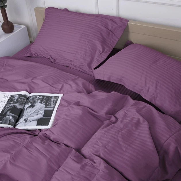 Наволочка з вушками MirSon Satin Stripe 30-0008 Smoky Pink 70x70 см (2200005250402) - зображення 2