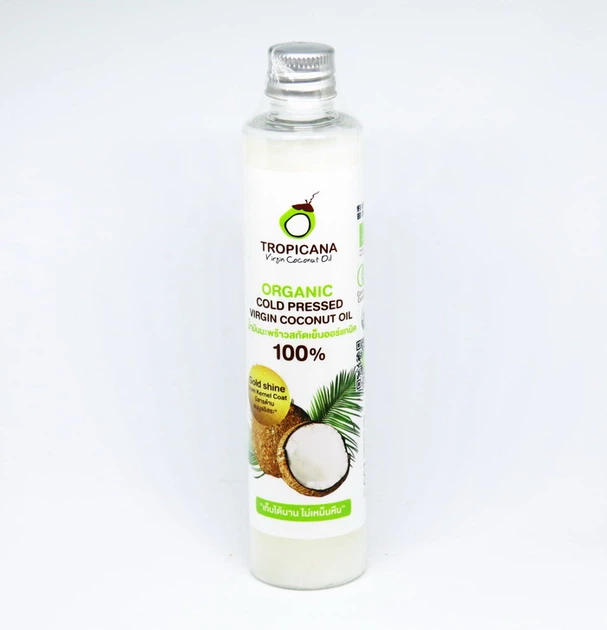 Масло для тела Tropicana натуральное кокосовое Vergin Coconut oil первого отжима из Таиланда 100 мл - Фото 1 Масло для тела Tropicana натуральное кокосовое Vergin Coconut oil первого отжима из Таиланда 100 мл - изображение 1