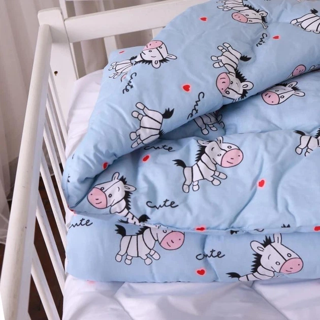 Одеяло MirSon Kids Time антиаллергенное зимнее 20-0037 Cute blue zebra 140x205 см Хлопок (2200009665448) - Фото 4 Одеяло MirSon Kids Time антиаллергенное зимнее 20-0037 Cute blue zebra 140x205 см Хлопок (2200009665448) - изображение 4
