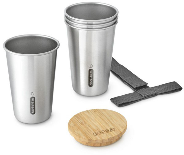 Набір кухлів Black+Blum сталеві з кришкою та ручкою 4 шт (5060089728474) - зображення 6