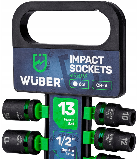 Набор ударных торцевых головок 1/2" 10-32мм 13шт. Wuber - изображение 3