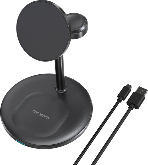 Stacja ładująca indukcyjna CHOETECH 3 in 1 T585-F do iPhone / AirPods Pro / Apple Watch Black (6932112104458) - obraz 3