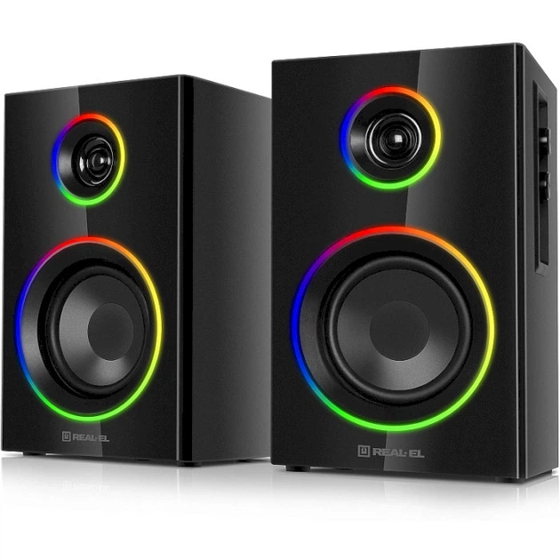 Акустическая система REAL-EL S-410 2.0, 12 Вт, Bluetooth+mini-jack 3.5 мм, черная (EL121200016) - Фото 1 Акустическая система REAL-EL S-410 2.0, 12 Вт, Bluetooth+mini-jack 3.5 мм, черная (EL121200016) - изображение 1