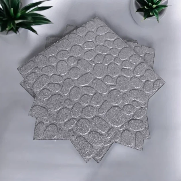 Гумова плитка Галька 500х500х10 мм - Сірий - изображение 2