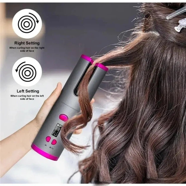 Автоматическая плойка Lima Hair curler WM-002 для завивки беспроводная керамическая стайлер с USB зарядкой - изображение 3