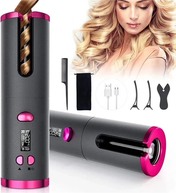 Автоматическая плойка Lima Hair curler WM-002 для завивки беспроводная керамическая стайлер с USB зарядкой - изображение 7