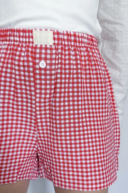 Летние шорты женские в клетку Rebel Shorts 3XL Apmi красный - изображение 3