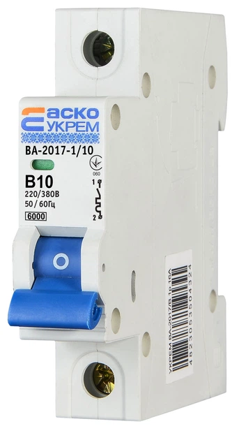 Автоматический выключатель УКРЕМ ВА-2017/B 1р 10А АСКО (A0010170050) - изображение 6