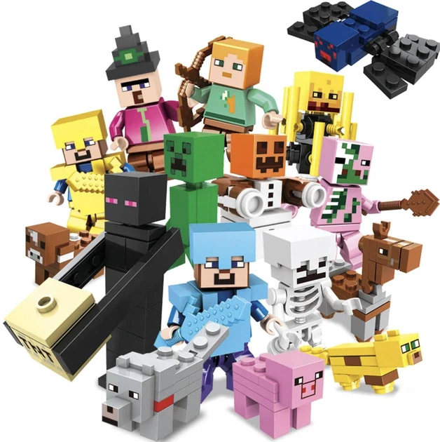 Конструктор Майнкрафт 205 деталей+персонажи, детский набор Minecraft My World Mineworld Набор персонажей SJ82006 - изображение 2