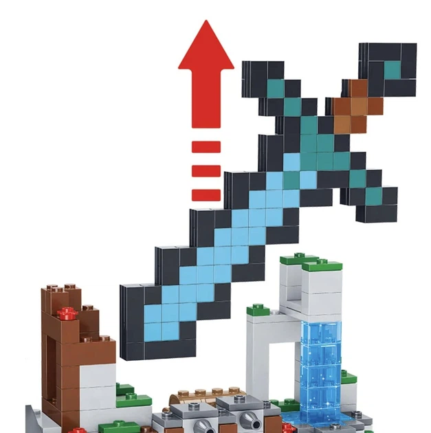 Конструктор Майнкрафт 359 деталей+персонажи, детский набор Minecraft My World Mineworld Меч в скале AA8003 - Фото 4 Конструктор Майнкрафт 359 деталей+персонажи, детский набор Minecraft My World Mineworld Меч в скале AA8003 - изображение 4