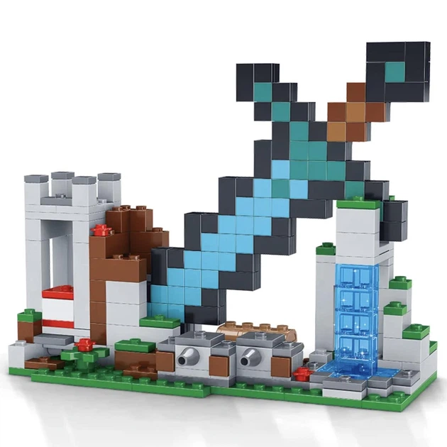 Конструктор Майнкрафт 359 деталей+персонажи, детский набор Minecraft My World Mineworld Меч в скале AA8003 - Фото 5 Конструктор Майнкрафт 359 деталей+персонажи, детский набор Minecraft My World Mineworld Меч в скале AA8003 - изображение 5