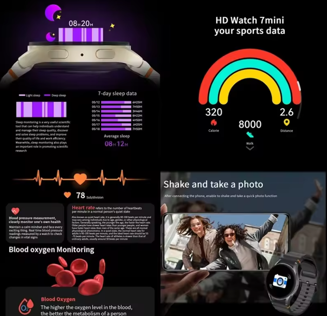 Розумний смарт годинник HiWatch 7 Ultra з GPS-трекером для спорту та трекінгу/ чорні/ 2 ремінець у подарунок - зображення 7