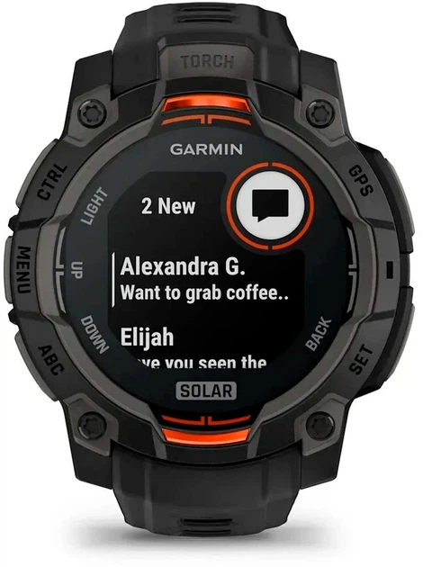 Смарт-годинник Garmin Instinct 3 45mm Solar Black Bezel with Black Band (010-02934-00) - зображення 4