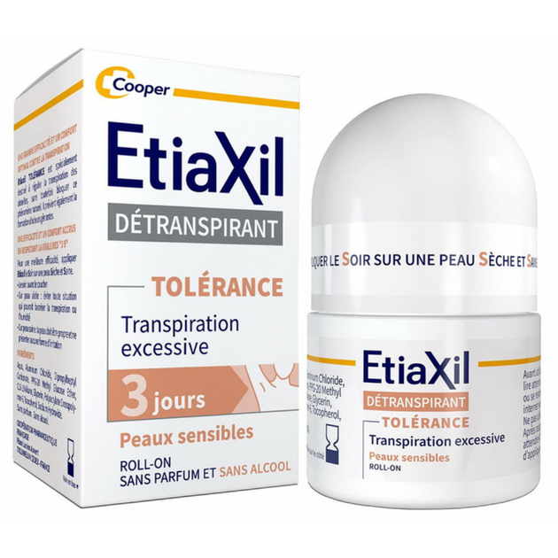 Антиперспірант тривалої дії кульковий для чутливої шкіри Etiaxil Tolerance 15 мл - Фото 1 Антиперспірант тривалої дії кульковий для чутливої шкіри Etiaxil Tolerance 15 мл - зображення 1