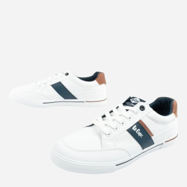 Tenisówki męskie materiałowe do kostki Lee Cooper LCW-25-02-3244M 40 26.7 cm Białe - obraz 6
