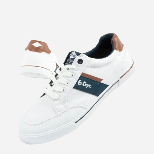 Tenisówki męskie materiałowe do kostki Lee Cooper LCW-25-02-3244M 44 29.3 cm Białe - obraz 4