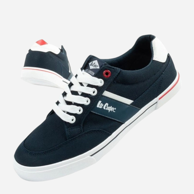 Tenisówki męskie materiałowe do kostki Lee Cooper LCW-25-02-3245M 42 28 cm Niebieskie - obraz 4