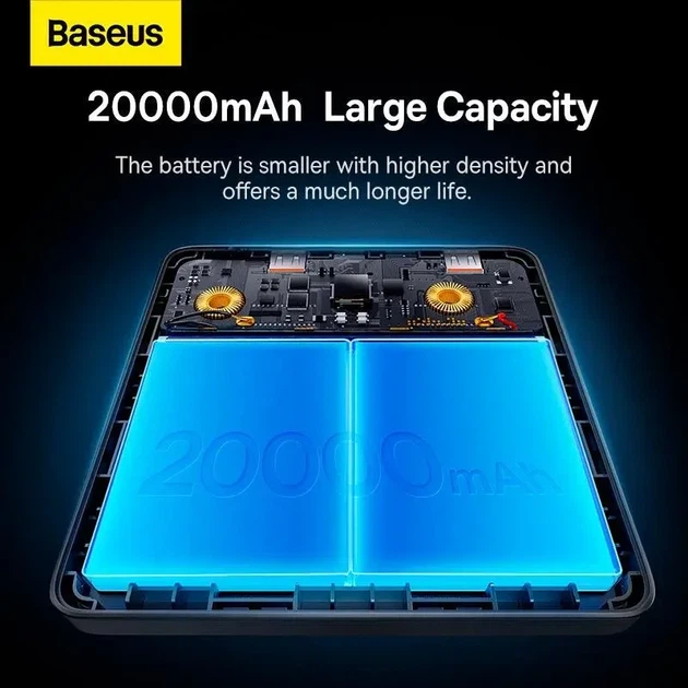 Внешний аккумулятор Baseus Blade Power Digital Display Fast Charging Power Bank 20000mAh 100W, Black, PD, QC - изображение 5