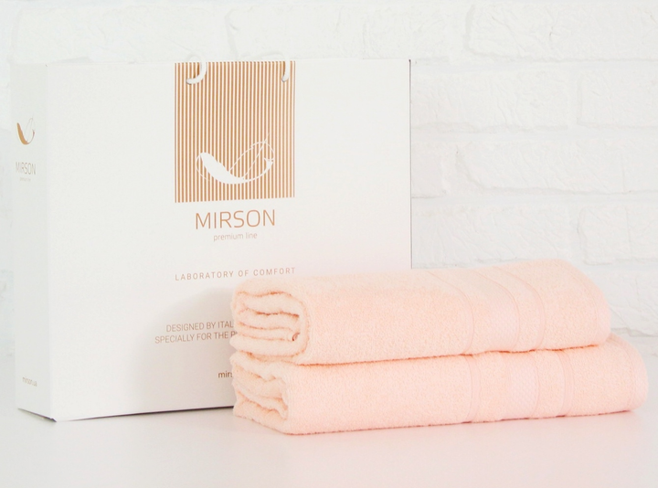 Набір лазневих рушників MirSon №5080 Elite SoftNess Peach 50х90, 70х140 від Rozetka на платформі USKIDKA Акція на Набір лазневих рушників MirSon №5080 Elite SoftNess Peach 50х90, 70х140 від Rozetka