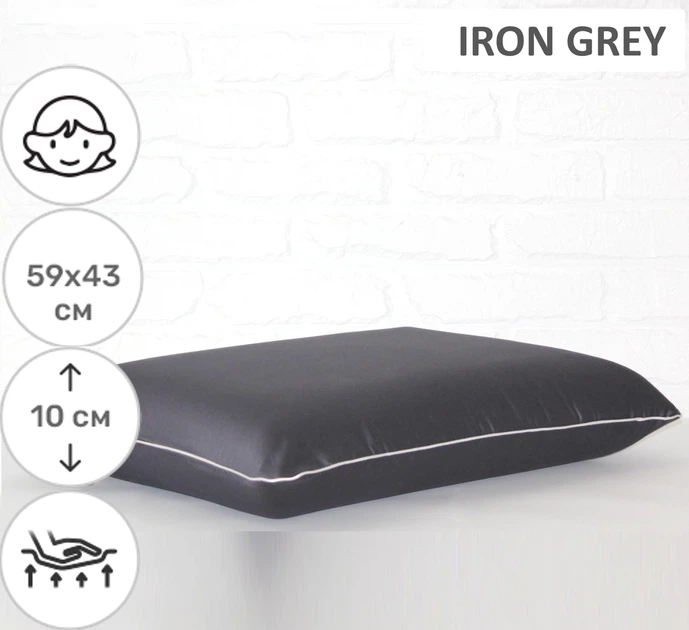 Подушка ортопедическая MirSon №6070 Delicate satin Iron grey WoMen 59х43х10 (2200003262247) - изображение 2