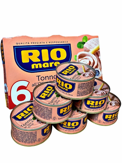 Тунець шматком в оливковій олії Rio Mare 6x65г Італія - Фото 1 Тунець шматком в оливковій олії Rio Mare 6x65г Італія - зображення 1