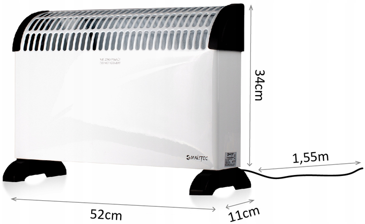 Конвекторний обігрівач MalTec CH2500DW 2000Вт (Польща) - зображення 4
