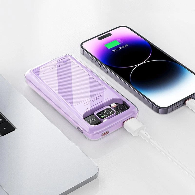 УМБ Acefast M1 10000 mAh Sparkling Series Fast Charging 30W Purple (6974316281993) - зображення 4