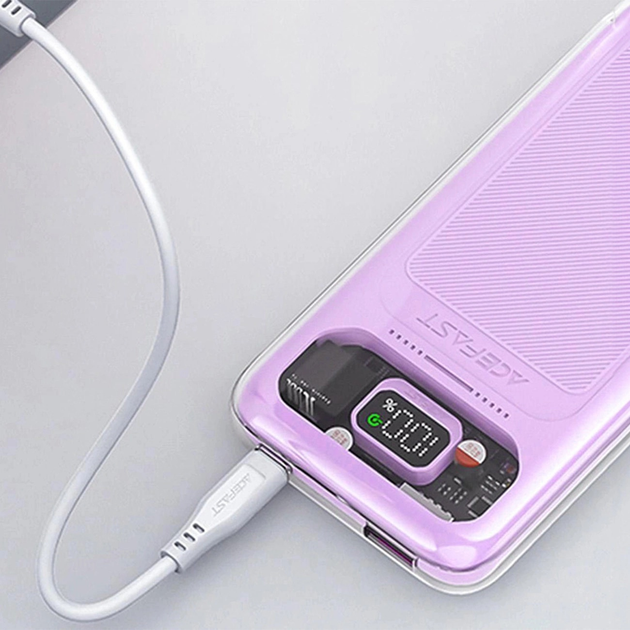 УМБ Acefast M1 10000 mAh Sparkling Series Fast Charging 30W Purple (6974316281993) - зображення 10