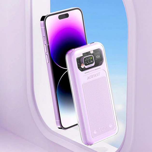 УМБ Acefast M1 10000 mAh Sparkling Series Fast Charging 30W Purple (6974316281993) - зображення 11