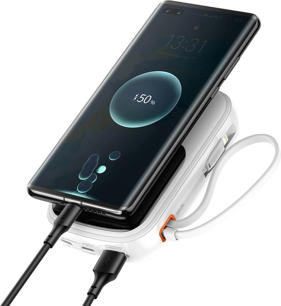УМБ Baseus Power Bank Qpow Digital Display Lightning 10000 mAh 20 W White (PPQD060002) - зображення 7