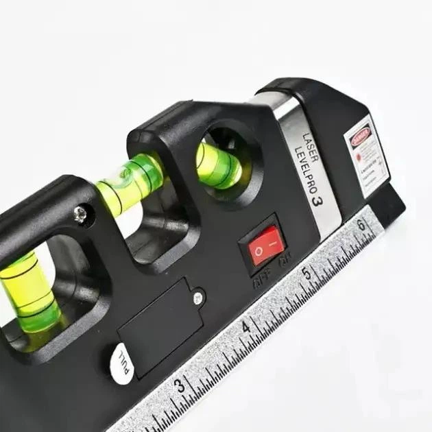 Лазерный уровень Метер Laser Level Meter Pro 3 со встроенной рулеткой Нивелир строительный черный (1705) - изображение 8