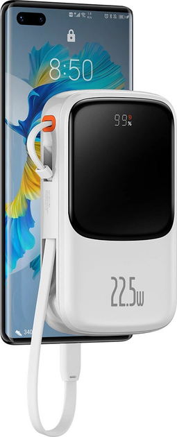 Powerbank Baseus Power Bank Qpow USB-C 10000 mAh 22.5 W White (PPQD020102) - obraz 5