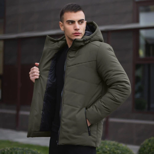 Куртка чоловіча Dzen Pobedov з капюшоном XL хакі (24298) - зображення 8