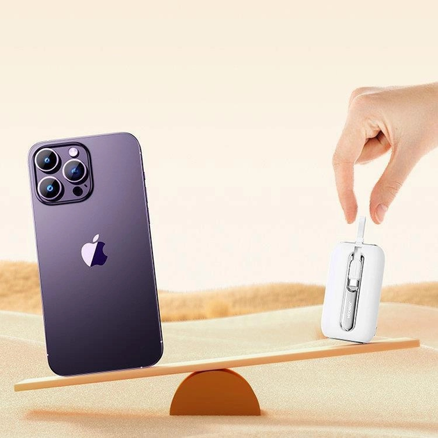 УМБ JOYROOM JR-L012 Colorful Series 10000 mAh USB-C/Lightning 22.5 W White (6956116701741) - зображення 8