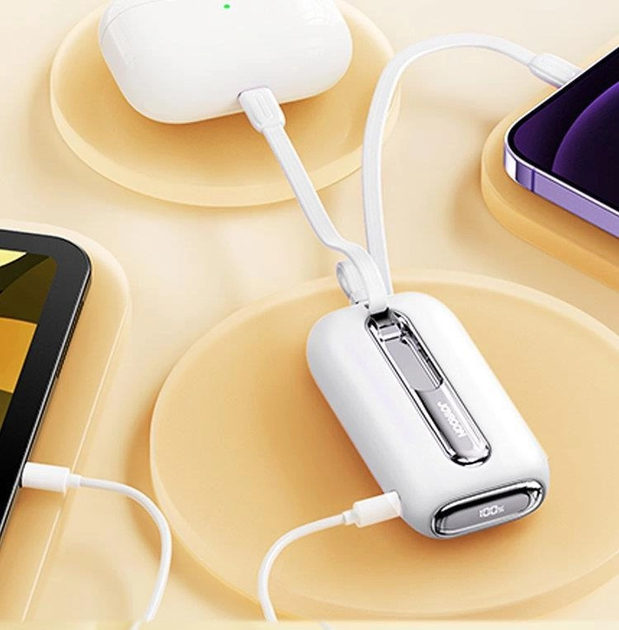 УМБ JOYROOM JR-L012 Colorful Series 10000 mAh USB-C/Lightning 22.5 W White (6956116701741) - зображення 9