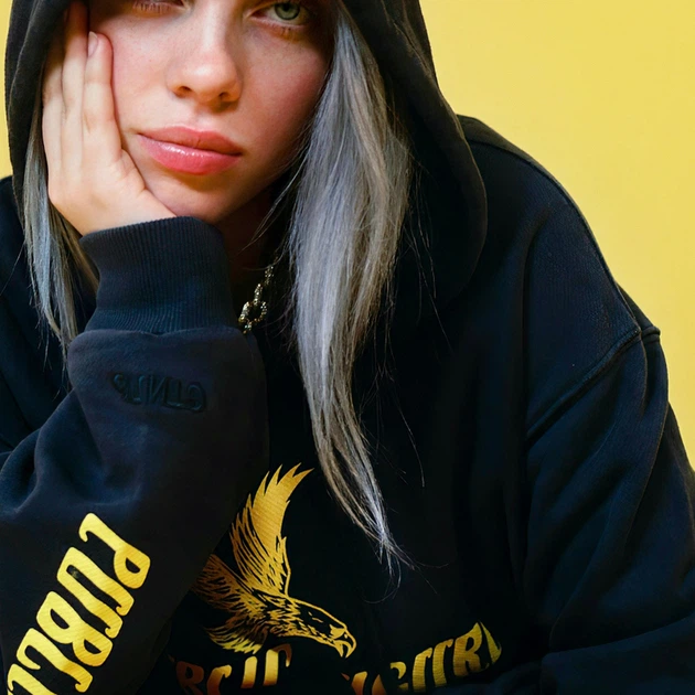 Інтер'єрна картина Біллі Айліш у червоних штанах, Billie Eilish, 37×30 см (id3867) - зображення 2