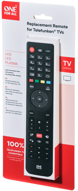 Pilot One For All Telefunken TV Replacement Remote (URC1918) - obraz 4
