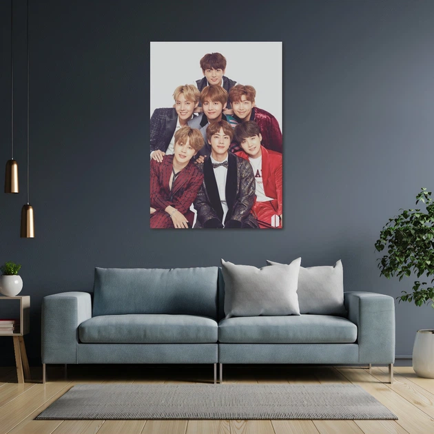 Інтер'єрна картина БТС, групове фото всіх учасників, Bangtan Boys, BTS, кейпоп, 60×43 см (id4101) - зображення 7
