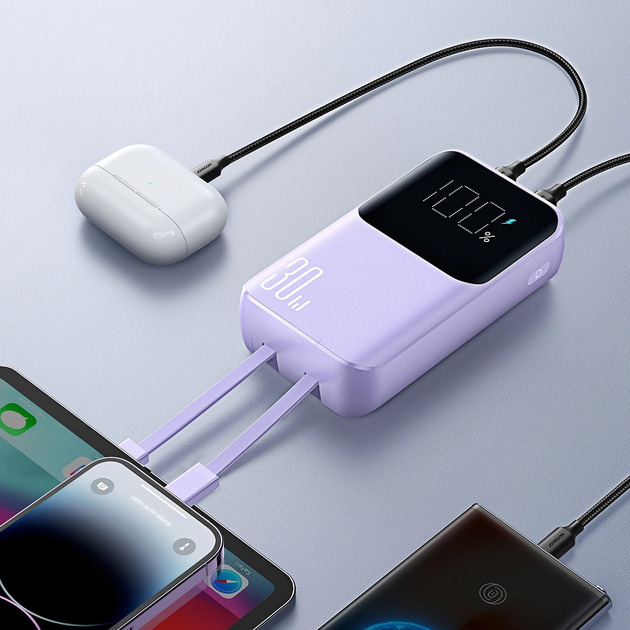 Powerbank JOYROOM JR-PBC06 10000 mAh USB-C/Lightning 30 W Purple (6956116776473) - obraz 13