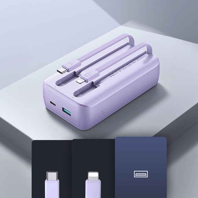 УМБ JOYROOM JR-PBC07 20000 mAh USB-C/Lightning 30 W Purple (6956116776503) - зображення 7