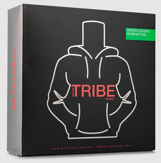 Набір для чоловіків United Colors of Benetton We Are Tribe Intense Туалетна вода 90 мл + Дезодорант 150 мл (8433982026027) - зображення 4